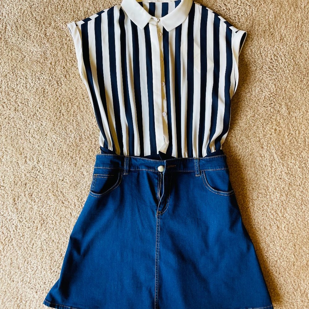 One-piece shirt dress - sailor style
